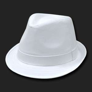 WHITE POLY WOVEN FEDORA HIPSTER MIAMI HAT CAP HATS SIZE S/M or L/XL 