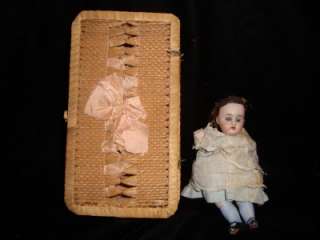 Antique German bisque dollhouse doll w presentation box 150 kestner 