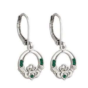   Lucky Crystal Claddagh Drop Earrings   Made in Ireland Jewelry