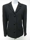 DKNY PETITE Black Long Sleeve V Neck Single Breasted Blazer Jacket Sz 