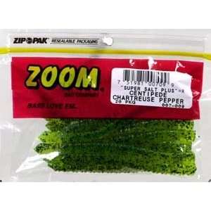  Zoom Centipede Fishing Lures 20 Pack 4 Chartreuse Pepper 