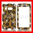 Gold Diamond Leopard Bling Cover Case for HTC Surround