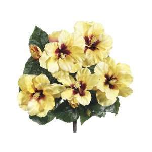  Faux 18 Hibiscus Bush Yellow (Pack of 12) Patio, Lawn 