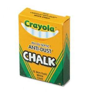  Nontoxic Anti Dust Chalk, White, 12 Sticks/Box 