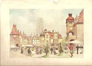 1893 WORLDS FAIR LITHOGRAPH, OLD VIENNA  