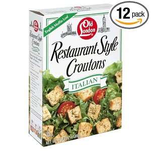 Old London Restaurant Style Croutons, Italian, 5.25 Ounce Boxes (Pack 