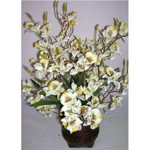  Silk Oncidium Orchid in Ikebana Basket
