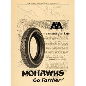 1924 Ad Mohawk Flat Tread Cord Rubber Car Tires Akron   Original Print 