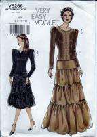 Vogue Misses Pattern Princess Seam Top Tier Skirt Size 6   12  