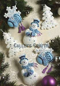   Snowflake Snowman ~ Felt Christmas Ornament Kit #86094, 6 Pce, Trees