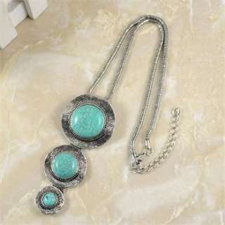 Vintage Look Tibet Silver Elegant Exotic Turquoise Necklace Bracelet 