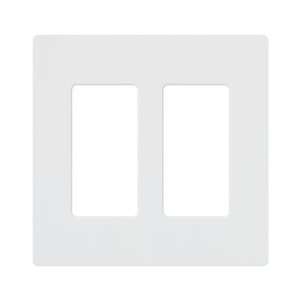  LUTRON CW 2 WH Wallplate,2Gang,White