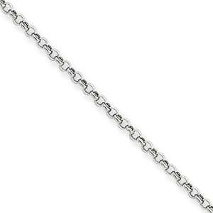  14 Karat White Gold Dangle Anklet with Extension   10 inch 