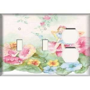  Switch/ One Duplex Receptacle Plate   Flower Fairy