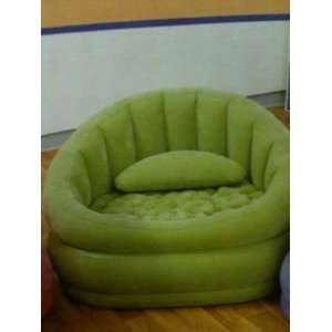  Intex Green Inflatable Velour Fabric Loungen Chair