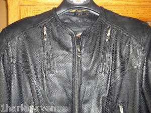 Harley Davidson Perforated Leather Jacket Vents Armor M  