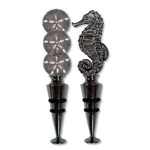  Metal Winestoppers Sand Dollar & Seahorse 2 Asst, Sounds 