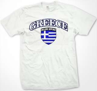 Greece Hellenic Republic Greek Flag Shield T Shirt Tee  