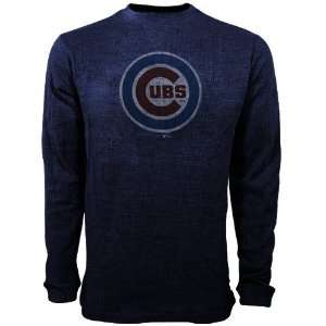 Reebok Chicago Cubs Navy Blue Thermal Long Sleeve Top  