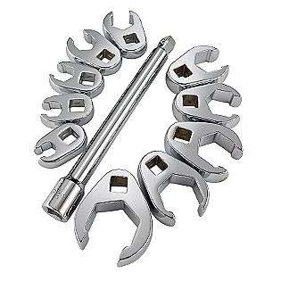 10 pc. Fractional Crowfoot Flare Nut Wrench Set with 6 in. Wobble 