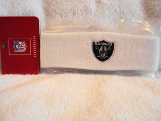 OAKLAND RAIDERS Logo NFL Reebok White Sweatband Headband NEW  