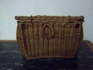 Vintage Creel Trout Fishing Wicker or Woven Basket Use / Display 