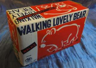 TM Modern toys   Wind up   Walking Lovely Bear   in box   1960s 