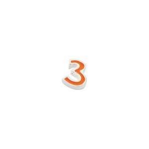 Bacio Italian Enamel Bead Junior Numbers Numeric Symbols Orange Three
