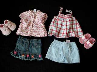 59pcs USED BABY GIRL LOT NEWBORN 0 3 3 6 MONTHS SUMMER CLOTHES LOT 