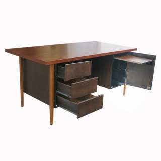 Mid Century Modern Vintage Wood Knoll Desk  