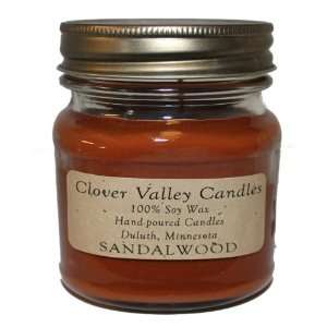  Sandalwood Half Pint Scented Candle by Clover Valley 