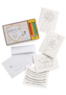 Color Me In Notecard Set by Chronicle Books   White, Black, Novelty 