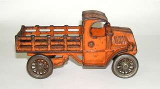   Williams Cast Iron Orange Mack Stake Truck Large Size  (DP