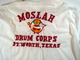 Mid Century Masonic Moslah Texas Drum Corp White Shirt  
