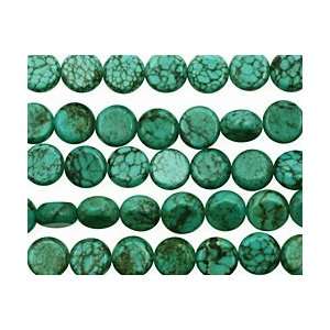  Chinese Turquoise Beads Puff Coin 6mm Arts, Crafts 