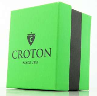 MENS CROTON STEEL DATE 3ATM NEW WATCH CN307209YLCH CASUAL 754425094495 