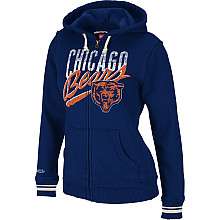Mitchell & Ness Chicago Bears Womens Full Zip Hooded Sweatshirt 