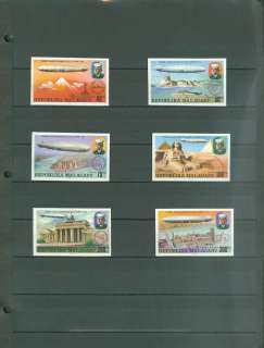 ZEPPELINS  7 diff. Imperforated sets. Scarce lot. Mint Very Fine 
