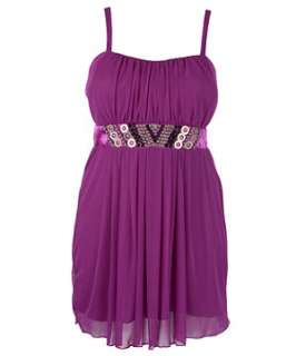 Lilac (Purple) Koko Purple Embellished Grecian Dress  251007055  New 