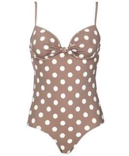 Biscuit (Stone ) Polka Dot Swimsuit  232355915  New Look