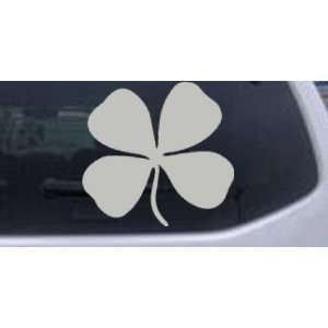 Four Leaf Clover Car Window Wall Laptop Decal Sticker    Silver 12in X 