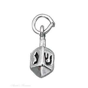  Sterling Silver Dreidel Spinning Top Charm Arts, Crafts & Sewing