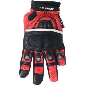   Sport Stiletto Mens Short Road Race Motorcycle Gloves   Red / Small