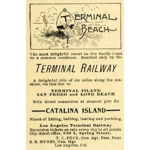  1899 Ad Terminal Railway Beach Catalina Island SB Hynes 