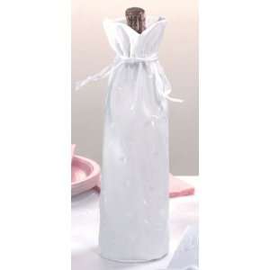  Elegant Satin Wine Bag White 
