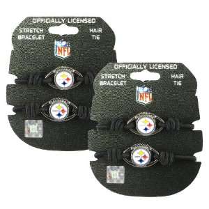   NFL Black Stretch Bracelets / Hair Ties (2 Pack)