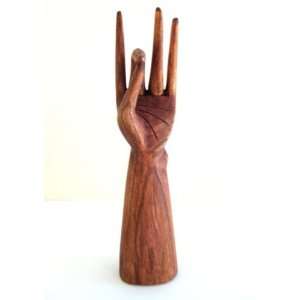  Wood Statuette, Yoga Hand