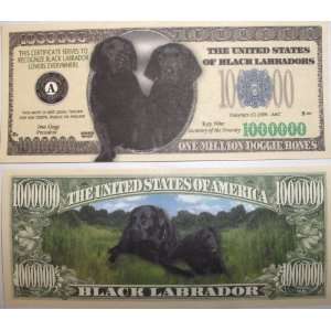  Set of 10 Bills Black Labrador Million Dollar Bill Toys & Games
