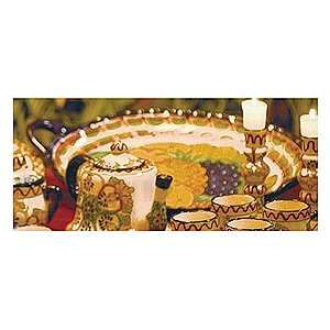 Ceramic serving platter, Golden Harvest Fruit
