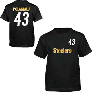 Reebok Pittsburgh Steelers Troy Polamalu Youth (8 20) Name & Number T 